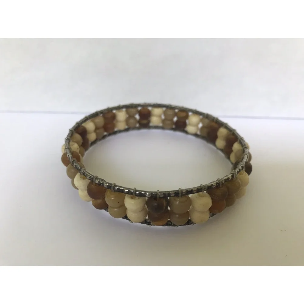 Bracelet smaller wrist bangle bracelet brown beige‎ beads beach look